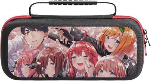Switchケース 五等分の花嫁 中野一花 二乃 三玖 四葉 五月 ゲーム機収納袋 おしゃれ ゲームカード収納 大容量 ゲームカード20枚 防塵 防汚 小物収納 持ち運び便利 軽量 旅行用 プレゼント
