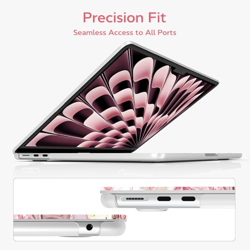 Image of B BELK for MacBook Air 15 inch Case 2026-2023 M5 M4 M3 M2, Pink Collage | Retro Pattern Plastic Laptop Hard Shell Case with Keyboard Cover & Screen Protector, Model A3448 A3241 A3114 A2941