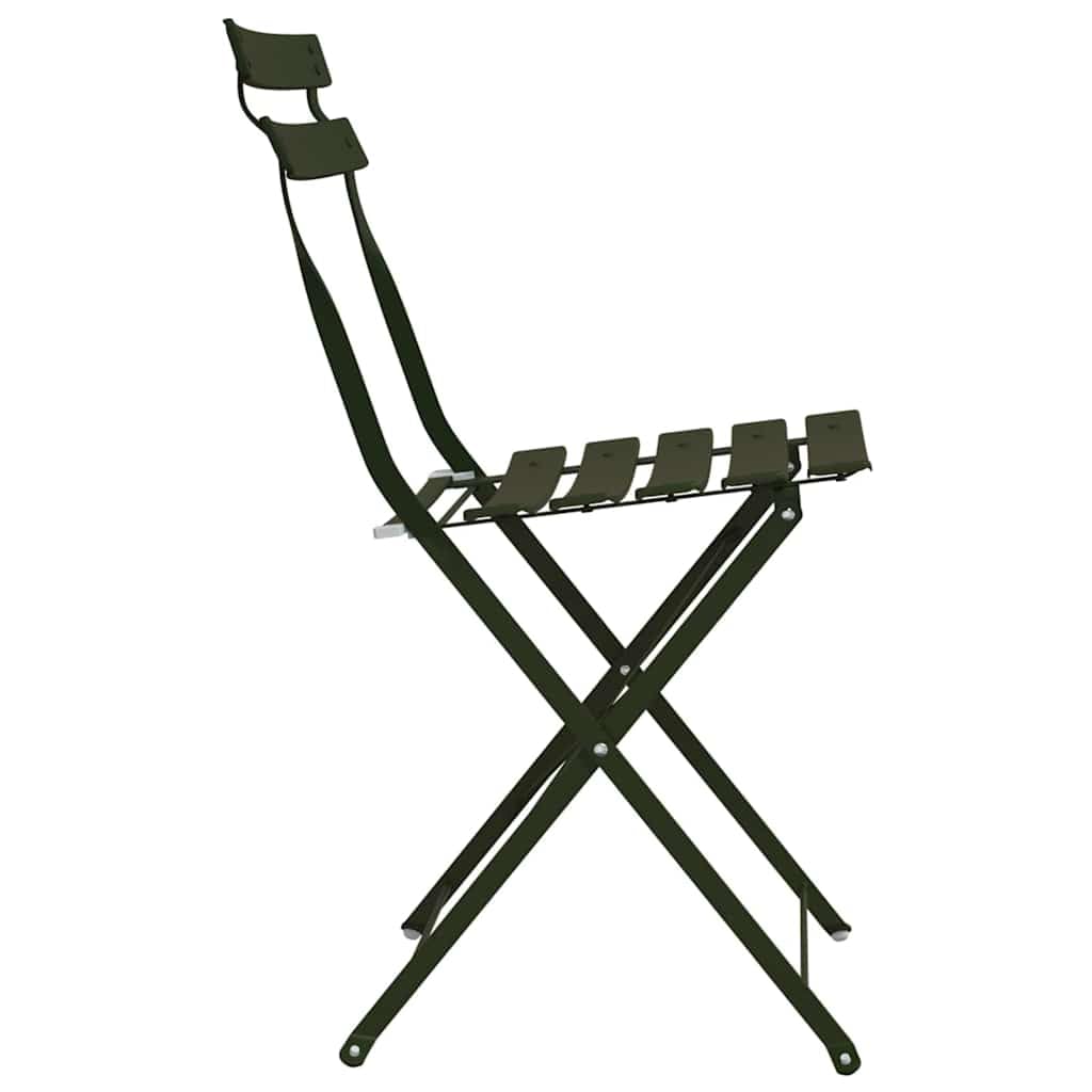 Klappstuhl 2er Set Metall Gartenstuhl Faltbar Grün 42x46x82 cm