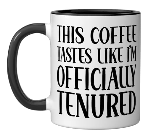 Taza de cerámica negra/blanca Tenure Professor 11 oz miniatura 1