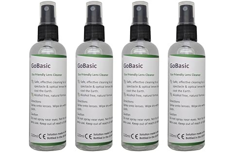 GoBasic Eco Friendly Alcohol & VOC Free Pump Action Lens Cleaning Spray For Spectacles & Glasses 120ml (4 X 120ml)
