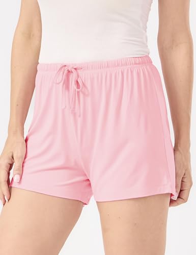 Image of GYS Women's Bamboo Viscose Cooling High Waisted Pajama Shorts | Moisture wicking, Breathable, Tagless, Soft stretch, Elastic waist with drawstring, for hot flashes & summer sleep