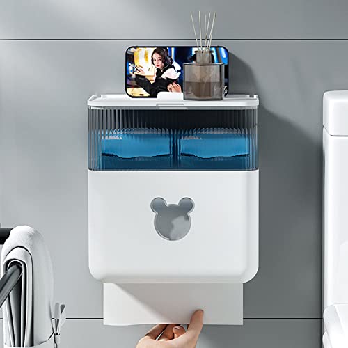 LucaSng Dispenser di carta da parete per asciugamani, rotolo di carta con contenitore per cosmetici, per ufficio, bagno, cucina e ristorante, asciugamani usa e getta da appendere alla parete (verde)