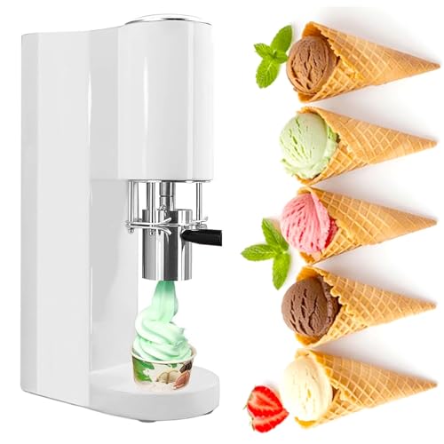 Máquina Eléctrica para Prensa de Helados con 4 Moldes de Acero Inoxidable, Inicio con Un Toque, Compacta para Comercio, Fiesta, Café, Panadería, Camión de Comida,White