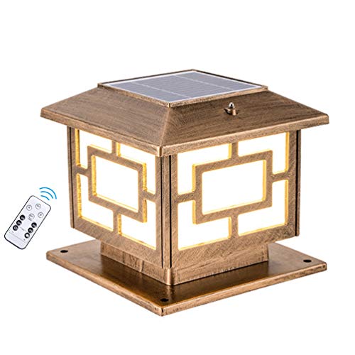 Lampe de jardin dimmable solaire avec télécommande et structure étanche IP65 en laiton