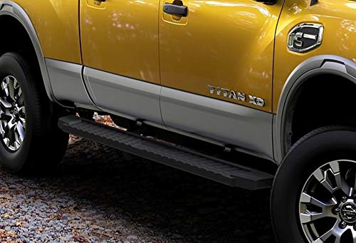 Estribos laterales negros APS para Nissan Titan Crew Cab 2004-2024 miniatura 1
