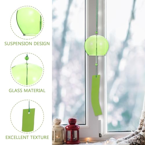 Campanas de viento de vidrio transparente con sonido agradable para terraza 8