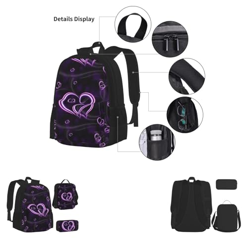 Sac d'école en toile complet pour transporter repas et cours - 3