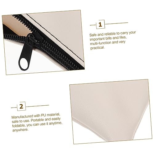 2Pcs Large PU Leather Zipper Money Bags Versatile Pouches for Cash Receipts Documents for Staff Organizing Finances3