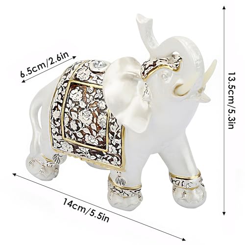Estatua de Elefante Blanco Feng Shui 13.5x6.5x14cm miniatura 2