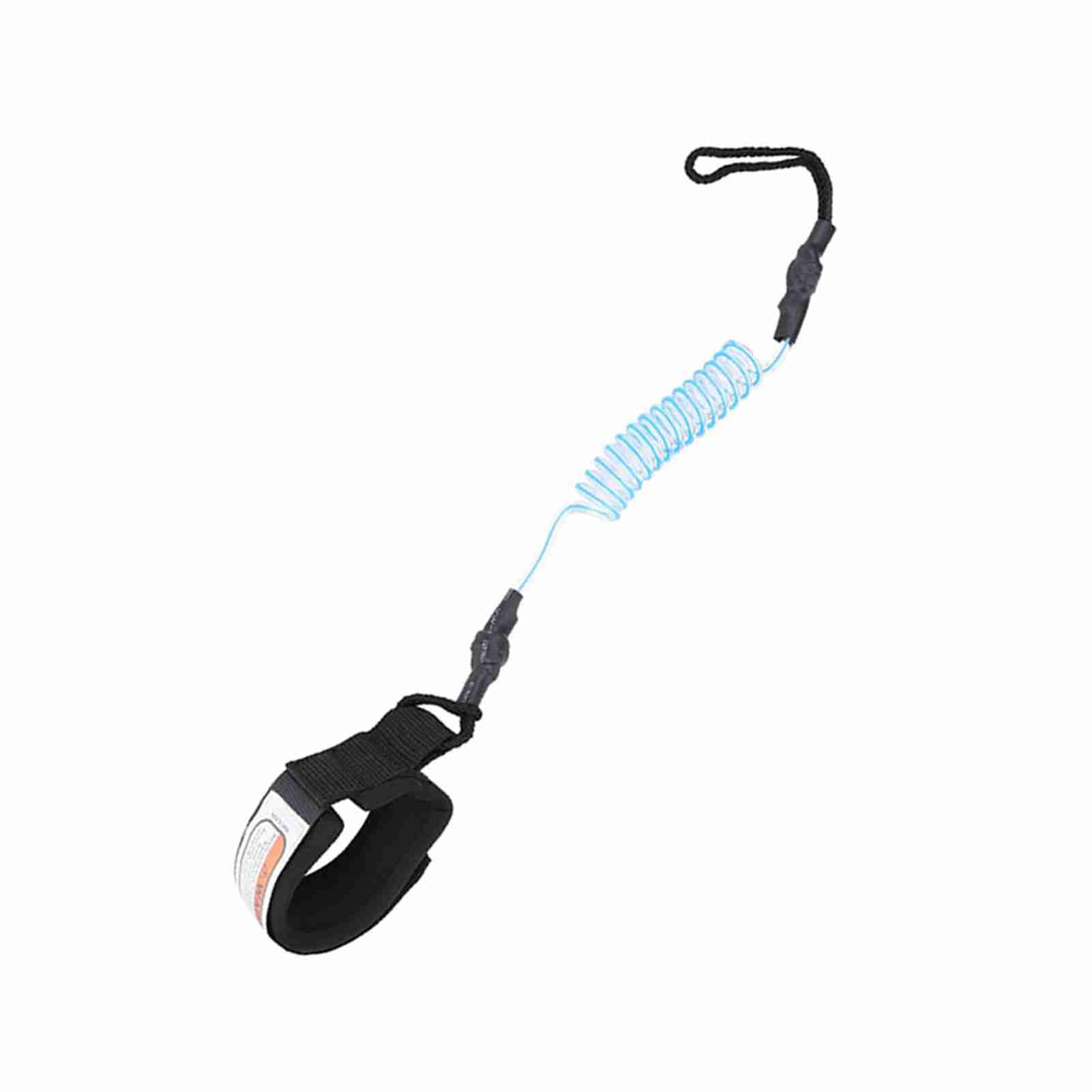 5mm Coiled Surfboard Leash PU Leg Rope for Paddle Board Surfing Lightweight 1.5ft Adjustable Ankle Strap for Men Women Suitable for Bodyboard Neoprene Black (Blue)