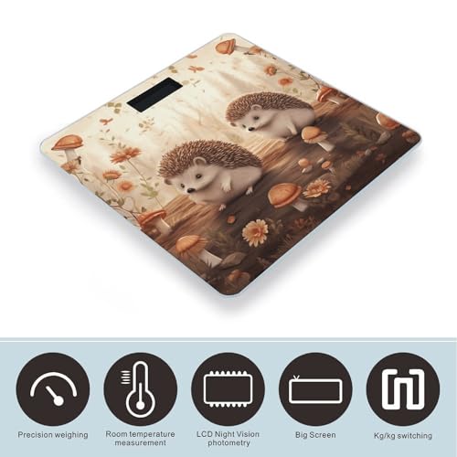 Báscula digital de baño Nature Lovely Hedgehog Lovers vidrio templado miniatura 3