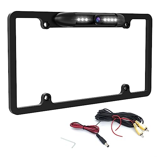 Image of License Plate Backup Camera, Waterproof IP68 Backup View Camera, Car Rear View Camera Night Vision with Infrared LED, 170All-Round View, Reverse Camera for Cars