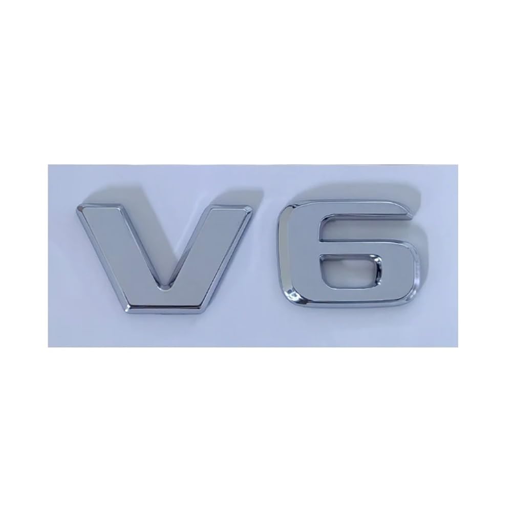 YTQMoreBNZ YYDStes ABS Logo V6 Leters Car Fender Emblem Compatible With Mercedes Benz W204 C280 ML SLK 320