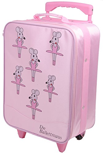 Preisvergleich Produktbild Die Ballettmaus Trolley, Rosa Satin mit Teleskoparm zum Rollen, Emblem