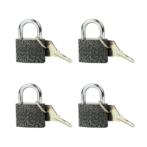 Image of 4 Pcs Small Solid Brass Padlocks with Same Keys Keyed Lock