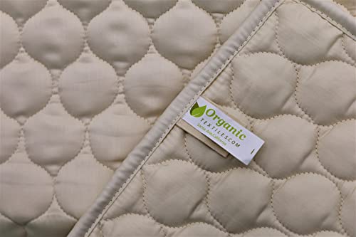 Organictextiles Organic Crib Mattress Pad, Portable Crib Size 26X38 (Flat), Made With Gots Certified 100% Organic Cotton, Hypoallergenic, Unbleached & Non-Toxic, Machine Washable, Soft And Breathable #TOP1