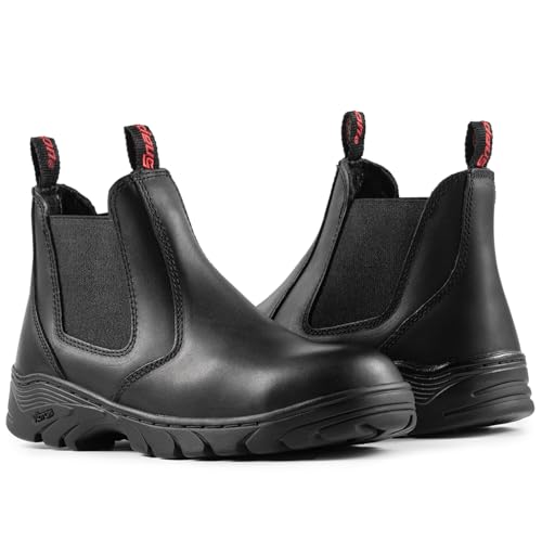 Defencas Men's 6" Steel Toe Slip-On Chelsea Work Boots, Slip Resistant by Defencas - Used condition - Image 8