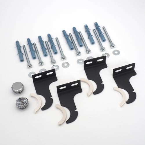 WITEN&NOCK Design Heizkörper Flach Paneelheizkörper Anthrazit 450 x 550 mm Einlagig mit Seitenanschluss Austauschheizkörper Nabenabstand 500 mm inkl. Montageset