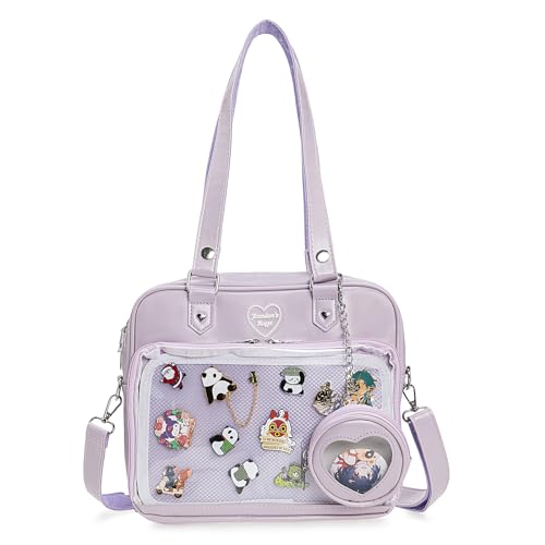 Ita Bag Crossbody Handbags Kawaii Shoulder Purse Square Backpack with Insert Anime Pins Display