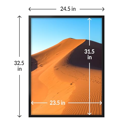 LaVie Home 24x32 Picture Frame for Wall Display, 24x32 Black Picture Frame with HD Plexiglas, 24 x 32 Poster Frame 1 Pack, Display Frame for Vertical or Horizontal, Classic Collection