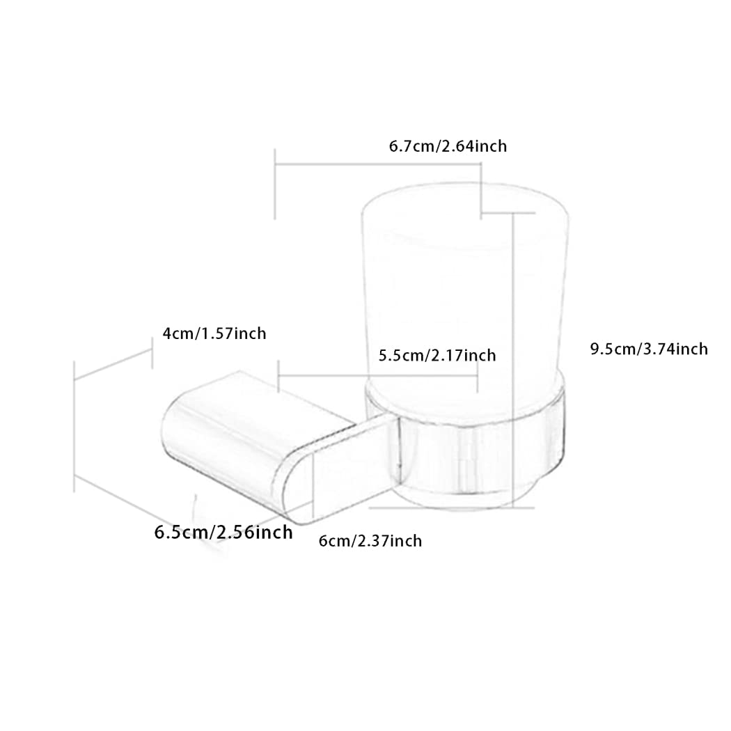 WRIST Zahnbürstenhalter, Zahnbürstenhalter Aus Edelstahl Zur Wandmontage Mit Milchglasbecher Für Den Badezimmer-Organizer, Gun Grey