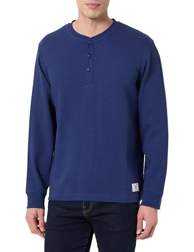 Henley GANT Homme t-shirt manches longues col tunisien coton gaufré
