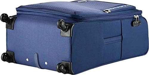 Kamiliant by American Toursiter Kojo 69 Cms Medium Check-in Polyester Soft Sided Speedwheel 4 Wheels 360 Degree Rotation Spinner Softshell Carry-On Luggage, Blue, 43 Centimeters, 30.5 Centimeters