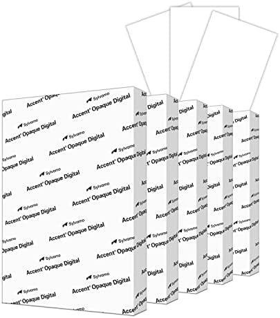 Accent Opaque 18” x 12” White Cardstock Paper, 80lb, 216gsm – 1,000 Sheets (5 Reams) – Premium Smooth Heavy Cardstock, Printer Paper for Invitations, Cards, Menus, Business Cards – 188095C