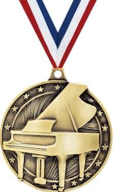 Crown Awards Piano Medals - 2" and 5 Per Pack-Great for Music, Talent Shows, Pageants, Singing