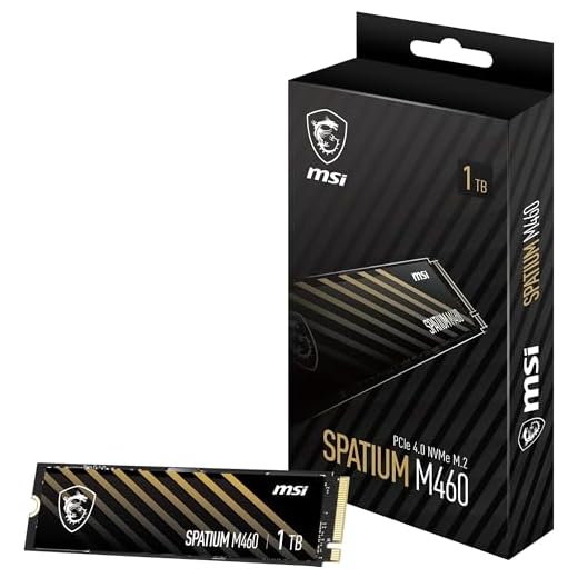 MSI SPATIUM M460 PCIe 4.0 NVMe M.2 1TB - Disco Duro SSD de 1TB (Gen4x4, 1.4, Tamaño 80.00mm x 22.00mm x 2.15mm, Lectura 5000 MB/s, Escritura 4500 MB/s), Negro