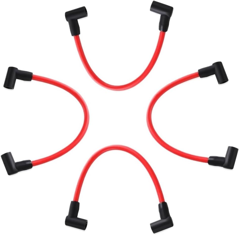 4pcs 9 Ark Wire 10mm Lead Wire Ark Ignition Coil Compatible with 80-115 120 125 140 Hp Outboards 582365