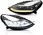 MOSTPLUS LED Headlight  Assembly Compatible with 2017-2022 Tesla Model 3 2020-2022 Model Y DRL Reflector W/ Dynamic Signal