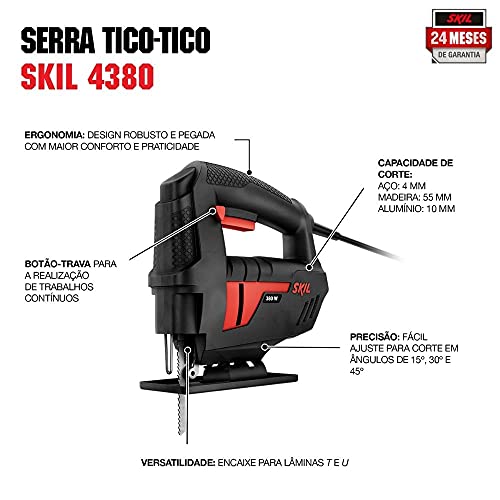 Skil Serra Tico-Tico 4380 380W 220V Com 1 Lâmina De Madeira