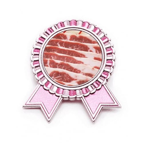 Broche côtelette de porc accessoire métal rose taille M original