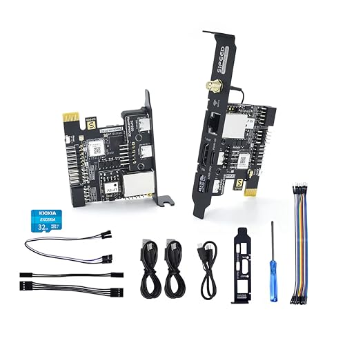 Sipeed NanoKVM IP-KVM Mini Remote Control Operations Maintenance Server, 1TOPS NPU 1GHz C906 RISC-V Linux Single Board Computer, mit HD-MI 100M Netzwerkanschluss (NanoKVM-PCIe ETH+PoE)