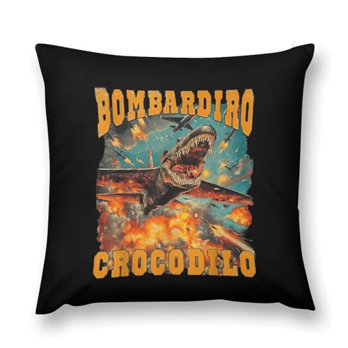 ボンバルディーノ クロコディロ イタリアンブレインロット クッションカバー 装飾枕カバー 子供用 40×40cm 座布団カバー おしゃれ ソファ背当て 抱き枕 お昼寝枕 隠しジッパー 寝室用 アニメ 萌えグッズ 誕生日 プレゼント