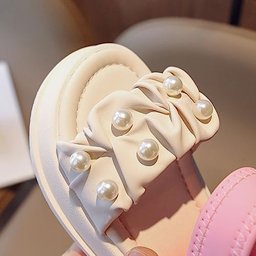 Girls' Sandals Summer Children's Soft Sole Shoes Pearl Decoration Fashion Girls' Bow Princess Toddler Glitter Sandals4