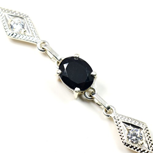 Argent sterling 925 bague ronde onyx noir naturel cadeau idéal femme
