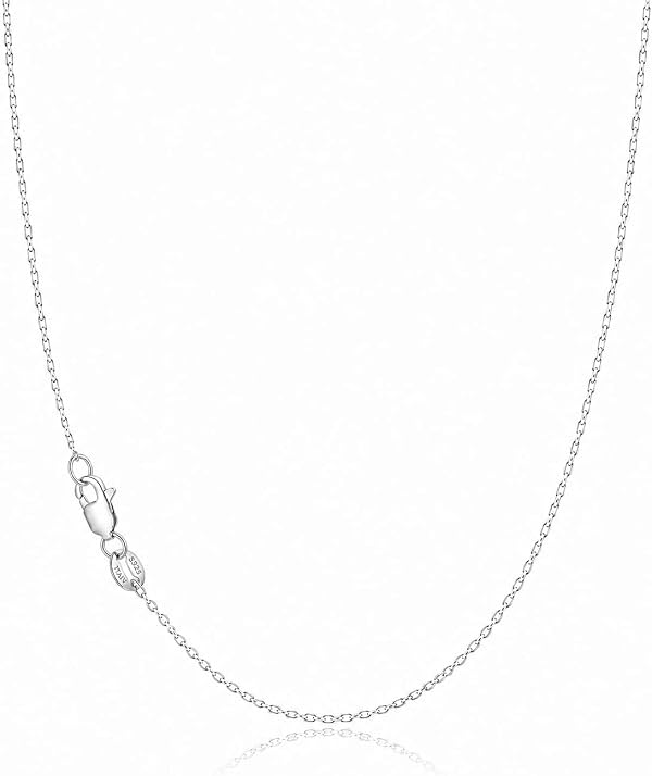 Collar de cadena de plata esterlina 925 bañada en oro de 18k para mujer, delicada cadena de plata de cable de 1,1 mm para mujer, cadena dorada anti deslustre para collar de mujer de 14/16/18/20/22/24 pulgadas