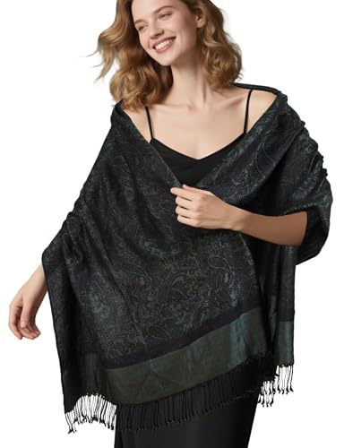 Pashmina Shawl Wrap for Women, Paisley Pashmina Rave Scarf, Shawls and Wraps for Evening Dresses Festivals All Seasons4
