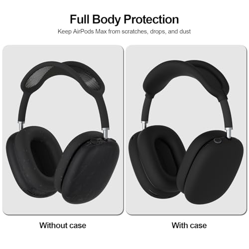 Image of Tobfit Silicone Case for AirPods Max Headphones - Anti-Scratch Cover for Earcups & Headband, Soft & Sweat-Resistant Skin for Apple AirPods Max