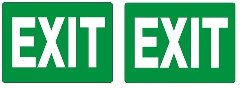 K T I® Autoglow Signage Exit Sign Board 3mm PVC Sheet with high Glow intensity in Total Darkness Size- 100x300 MM Pack Of 2