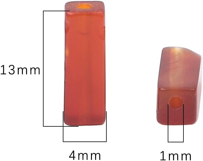 Natural Red Agate Tube Beads Rectangle 4x13mm 40cm/Strand Stone Beads for Jewelry Making - Image 2