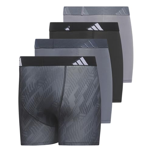 Image of adidas youth Performance Microfiber Boxer Briefs (4-pack Or 3-pack) Kids Graphic Underwear