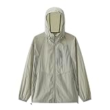 [Vasarhely] UVカット パーカー 男女兼用 メンズ レディース 冷感 軽量 薄手 撥水 通気 フード付き 反射テープ付き 夜間反射機能 アウトドア 自転車 通勤 登山(2XL グレーカーキ)