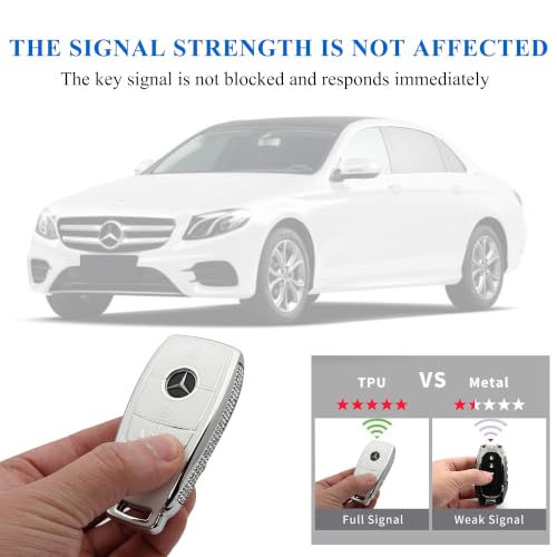 Image of Creativity for Mercedes Benz key cover and keychian (White Combination)