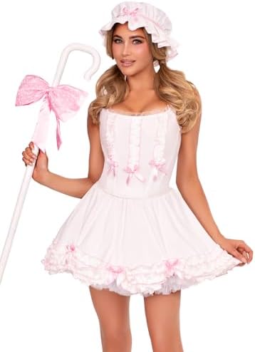 Leg Avenue Women’s 3 PC Little Bo Peep Costume Cute Halloween Cos...