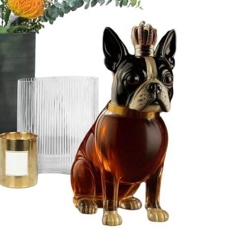 Decantador de vino | Decantador en botella whisky con perro, accesorios para bebidas despensa licores decoración mesa complemento de decoración hogar regalo hombre cumpleaños