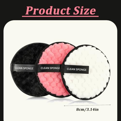 Paquete de 6 Algodones Desmaquillantes Lavables, Esponjas de Algodón Orgánico Desmaquillante, Algodones Desmaquillantes Lavables Toalla Facial Desmaquillante, para Limpieza Facial - imagen 2